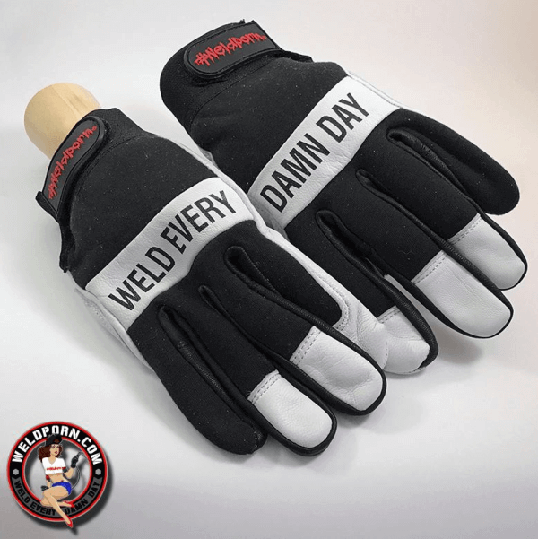 WELDPORN® WEDD Heavy Duty Tig Gloves – Black & White #WP-GLOVES-HDTIG-BW-S
